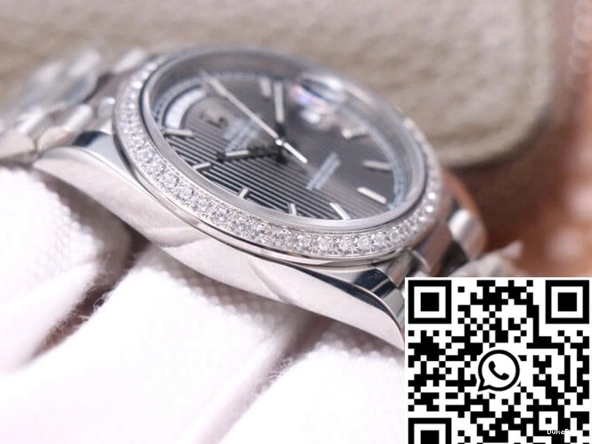 M228349RBR-0008 Factory Rolex White Day-Date EW Grey Gold Dial 1207